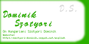 dominik szotyori business card
